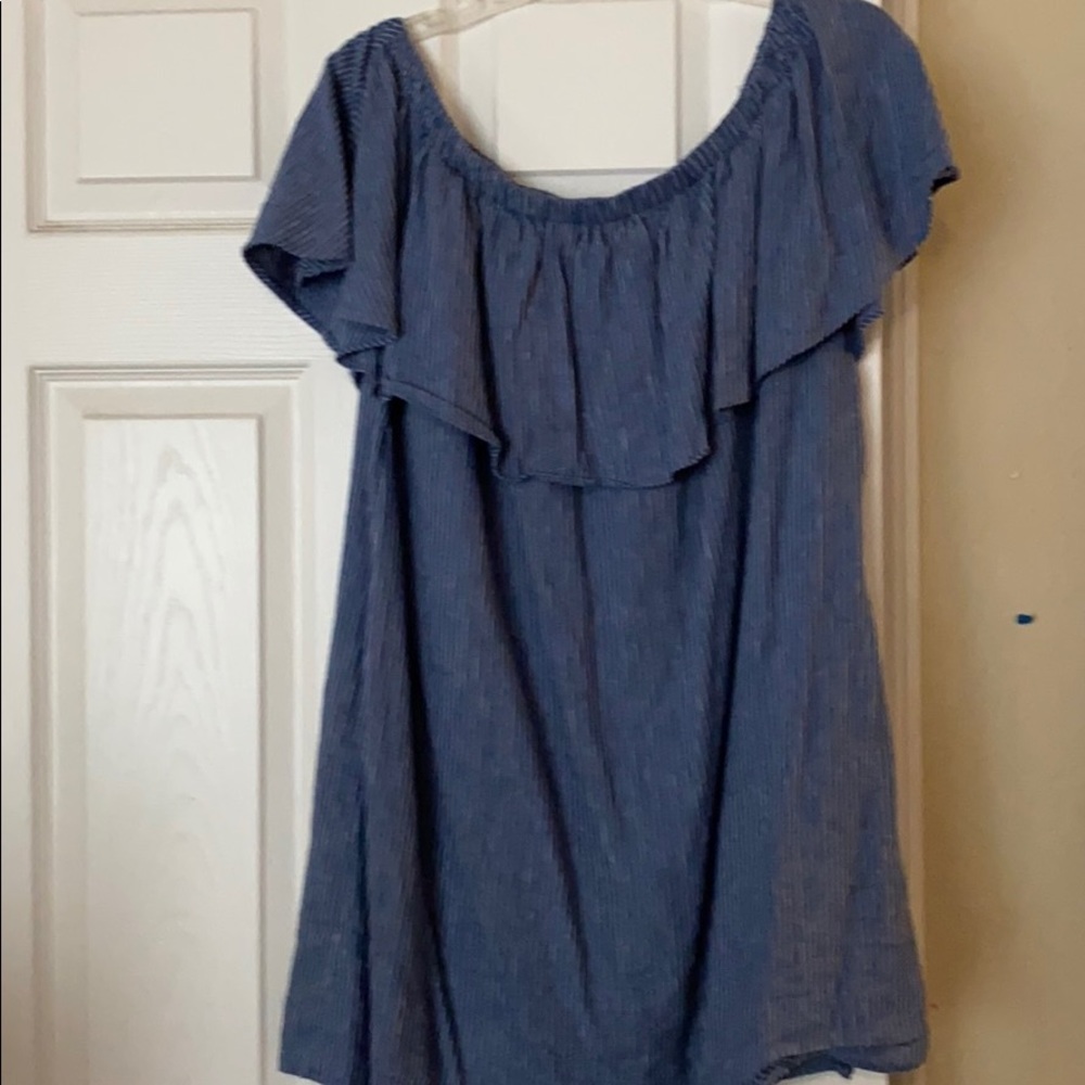 Chambray striped dress